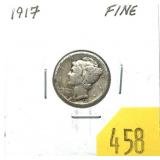 1917 Mercury dime