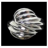 Sterling silver swirled dome style ring, size 6
