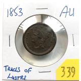 1853 Large cent