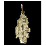 14K Yellow gold modernist pendant, 13.2 grams
