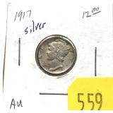 1917 Mercury dime