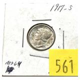 1917-S Mercury dime