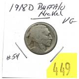 1918-D Buffalo nickel, restored date