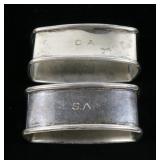 Pair of Sterling napkin rings, 1.035 T. oz. t.w.
