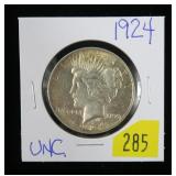 1924 Peace dollar, Unc.