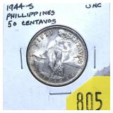 1944-S Philippines 50 cents