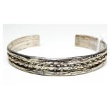 Sterling embossed Southwestern design cuff