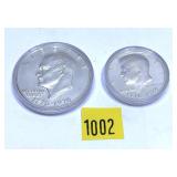 Lot, Eisenhower and Kennedy 40% silver Proofs,