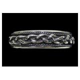 Sterling silver braided design band ring, size 10,
