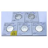 x5- 2012-S silver Proof quarters, -x5 quarters,