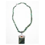 Sajen sterling silver pretty green stone pendant