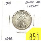1918 French 1 franc