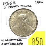 1965B Swiss 5 francs