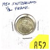 1950 Swiss half franc