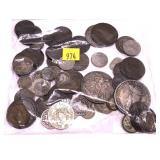 Lot, world coins with silver, 68 pcs.