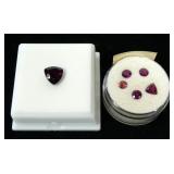 Lot, triangular cut rhodolite garnet, approx.