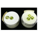 Lot, 2 round brilliant cut and 3 cushion cut