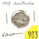 1943 Australian 6 pence
