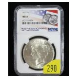 1923 Peace dollar, NGC slab certified MS-63