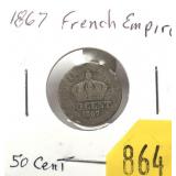 1867 French 50 cents