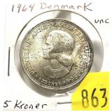 1964 Danish 5 kroner