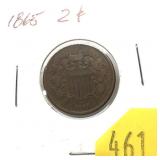 1865 2-cent piece