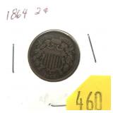 1864 2-cent piece