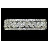 Sterling silver CZ eternity ring, size 11.5,