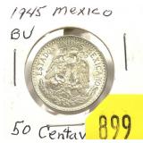1945 Mexican 50 centavos