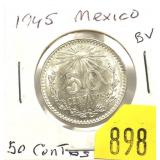 1945 Mexican 50 centavos