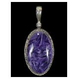 Sajen sterling silver purple stone pendant,