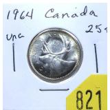 1964 Canadian quarter
