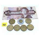 Lot, Canadian currency/coins, $10 face value