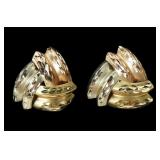 14K Tricolor Black Hills Gold post earrings,