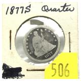 1877-S Seated Liberty quarter