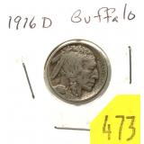 1916-D Buffalo nickel