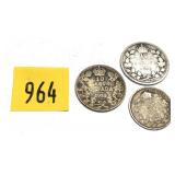 Lot, Canadian silver coins, 3 pcs.