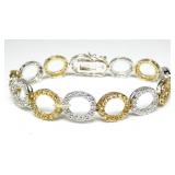 Sterling silver and gold wash 7.5" citrine and