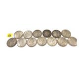 x13- Morgan dollars, mixed dates, -x13 dollars,