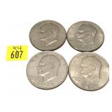 x4- Eisenhower dollars, mixed dates, -x4 dollars,