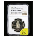 1989-S Congress Bicentennial half dollar, NGC slab