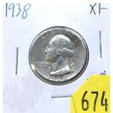 1938 Washington quarter