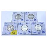 x5- 2006-S silver Proof quarters, -x5 quarters,