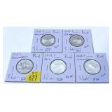 x5- 2002-S silver Proof quarters, -x5 quarters,