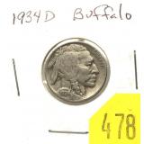 1934-D Buffalo nickel