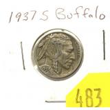 1937-S Buffalo nickel