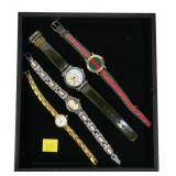 Lot, ladies wrist watches: Ebon, Geneva cameo,
