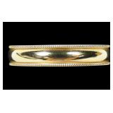 14K Yellow gold band ring with milgrain edging,
