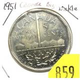 1951 Canadian 5 cents