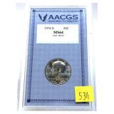 1976-S Kennedy half dollar, AACGS slab certified